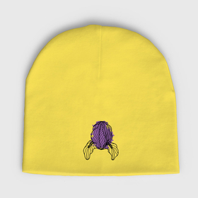 Мужская шапка демисезонная с принтом Ирис фиолетовый гранж в Рязани,  |  | Тематика изображения на принте: 