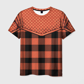 Мужская футболка 3D с принтом Стёжка: рыжая клетка в Санкт-Петербурге, 100% полиэфир | прямой крой, круглый вырез горловины, длина до линии бедер | 