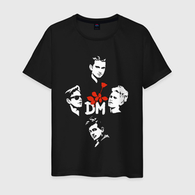 Мужская футболка хлопок с принтом Depeche Mode   A band with Alan в Екатеринбурге, 100% хлопок | прямой крой, круглый вырез горловины, длина до линии бедер, слегка спущенное плечо. | 