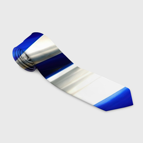 Галстук 3D с принтом Blue white abstract , 100% полиэстер | Длина 148 см; Плотность 150-180 г/м2 | Тематика изображения на принте: 