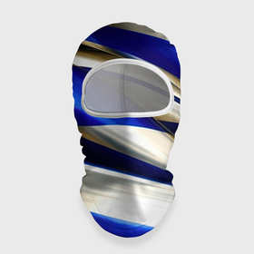 Балаклава 3D с принтом Blue white abstract в Новосибирске, 100% полиэстер, ткань с особыми свойствами — Activecool | плотность 150–180 г/м2; хорошо тянется, но при этом сохраняет форму. Закрывает шею, вокруг отверстия для глаз кайма. Единый размер | 