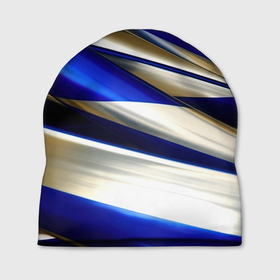 Шапка 3D с принтом Blue white abstract в Рязани, 100% полиэстер | универсальный размер, печать по всей поверхности изделия | 