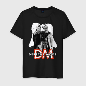 Мужская футболка хлопок с принтом Depeche Mode   Dave and Martin memeto mori tour в Екатеринбурге, 100% хлопок | прямой крой, круглый вырез горловины, длина до линии бедер, слегка спущенное плечо. | 