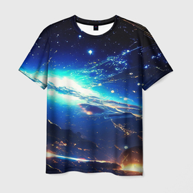 Мужская футболка 3D с принтом Млечный путь   глубокий космос , 100% полиэфир | прямой крой, круглый вырез горловины, длина до линии бедер | Тематика изображения на принте: 