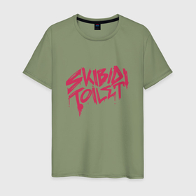 Мужская футболка хлопок с принтом Скибиди туалет граффити , 100% хлопок | прямой крой, круглый вырез горловины, длина до линии бедер, слегка спущенное плечо. | 