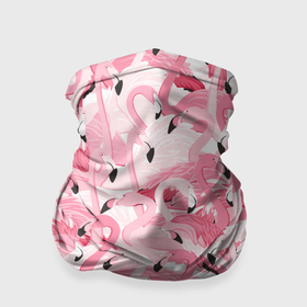 Бандана-труба 3D с принтом Стая розовых фламинго в Екатеринбурге, 100% полиэстер, ткань с особыми свойствами — Activecool | плотность 150‒180 г/м2; хорошо тянется, но сохраняет форму | 