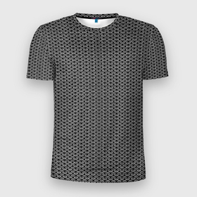 Мужская футболка 3D Slim с принтом Кованная металлическая кольчуга в Екатеринбурге, 100% полиэстер с улучшенными характеристиками | приталенный силуэт, круглая горловина, широкие плечи, сужается к линии бедра | Тематика изображения на принте: 