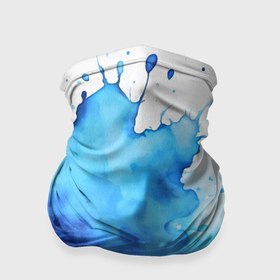 Бандана-труба 3D с принтом Синяя акварельная абстракция в Тюмени, 100% полиэстер, ткань с особыми свойствами — Activecool | плотность 150‒180 г/м2; хорошо тянется, но сохраняет форму | 