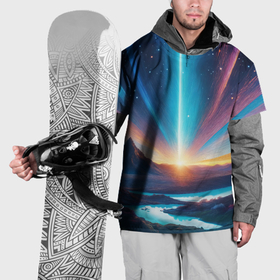 Накидка на куртку 3D с принтом Фантастический пейзаж со вспышкой в Санкт-Петербурге, 100% полиэстер |  | Тематика изображения на принте: 