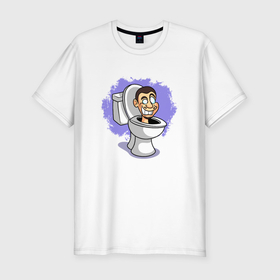 Мужская футболка хлопок Slim с принтом Раздолбай Скибиди туалет в Тюмени, 92% хлопок, 8% лайкра | приталенный силуэт, круглый вырез ворота, длина до линии бедра, короткий рукав | Тематика изображения на принте: 