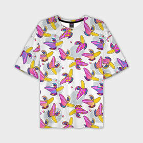 Мужская футболка oversize 3D с принтом Разноцветный банан ,  |  | Тематика изображения на принте: 