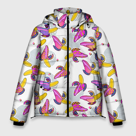 Мужская зимняя куртка 3D с принтом Разноцветный банан , верх — 100% полиэстер; подкладка — 100% полиэстер; утеплитель — 100% полиэстер | длина ниже бедра, свободный силуэт Оверсайз. Есть воротник-стойка, отстегивающийся капюшон и ветрозащитная планка. 

Боковые карманы с листочкой на кнопках и внутренний карман на молнии. | Тематика изображения на принте: 