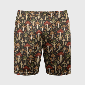 Мужские шорты спортивные с принтом Лесные грибы и цветы ,  |  | 