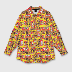 Мужская рубашка oversize 3D с принтом Мультяшные разноцветные монстрики ,  |  | Тематика изображения на принте: 