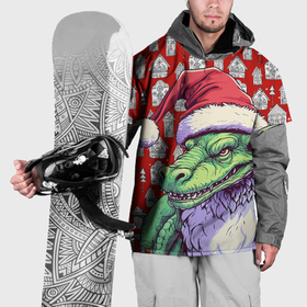 Накидка на куртку 3D с принтом Большой зеленый новогодний дракон в Санкт-Петербурге, 100% полиэстер |  | Тематика изображения на принте: 