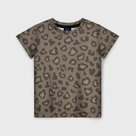 Детская футболка 3D с принтом Темный леопардовый узор в Белгороде, 100% гипоаллергенный полиэфир | прямой крой, круглый вырез горловины, длина до линии бедер, чуть спущенное плечо, ткань немного тянется | 