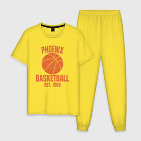 Мужская пижама хлопок с принтом Phoenix basketball 1968 в Курске, 100% хлопок | брюки и футболка прямого кроя, без карманов, на брюках мягкая резинка на поясе и по низу штанин
 | 