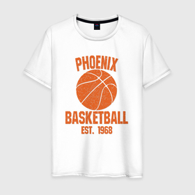 Мужская футболка хлопок с принтом Phoenix basketball 1968 в Курске, 100% хлопок | прямой крой, круглый вырез горловины, длина до линии бедер, слегка спущенное плечо. | 