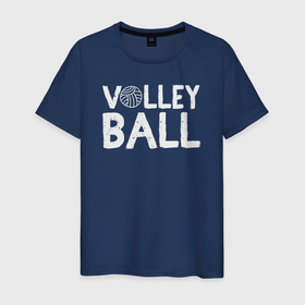 Мужская футболка хлопок с принтом Волейболист в Курске, 100% хлопок | прямой крой, круглый вырез горловины, длина до линии бедер, слегка спущенное плечо. | 