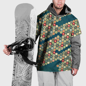 Накидка на куртку 3D с принтом Традиционный японский узор: черепаховый панцирь соты в Белгороде, 100% полиэстер |  | 