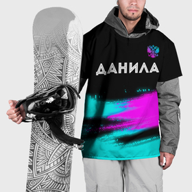 Накидка на куртку 3D с принтом Данила и неоновый герб России посередине в Петрозаводске, 100% полиэстер |  | Тематика изображения на принте: 