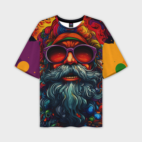 Мужская футболка oversize 3D с принтом Хайповый дед Мороз в Курске,  |  | Тематика изображения на принте: 