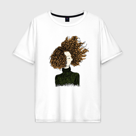 Мужская футболка хлопок Oversize с принтом Влюбленная девушка в Петрозаводске, 100% хлопок | свободный крой, круглый ворот, “спинка” длиннее передней части | 