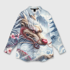 Мужская рубашка oversize 3D с принтом Свирепый японский дракон   искусство в Тюмени,  |  | 