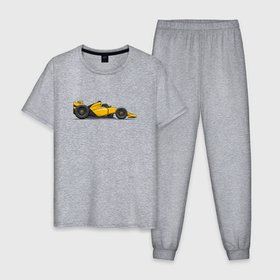 Мужская пижама хлопок с принтом Формула 1 Рено , 100% хлопок | брюки и футболка прямого кроя, без карманов, на брюках мягкая резинка на поясе и по низу штанин
 | Тематика изображения на принте: 