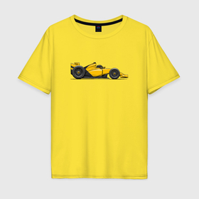 Мужская футболка хлопок Oversize с принтом Формула 1 Рено в Екатеринбурге, 100% хлопок | свободный крой, круглый ворот, “спинка” длиннее передней части | Тематика изображения на принте: 