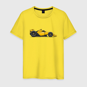 Мужская футболка хлопок с принтом Формула 1 Рено в Екатеринбурге, 100% хлопок | прямой крой, круглый вырез горловины, длина до линии бедер, слегка спущенное плечо. | Тематика изображения на принте: 