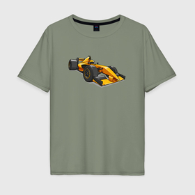 Мужская футболка хлопок Oversize с принтом Formula 1 Рено в Курске, 100% хлопок | свободный крой, круглый ворот, “спинка” длиннее передней части | Тематика изображения на принте: 