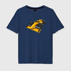 Мужская футболка хлопок Oversize с принтом Formula 1 Renault в Курске, 100% хлопок | свободный крой, круглый ворот, “спинка” длиннее передней части | Тематика изображения на принте: 