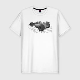 Мужская футболка хлопок Slim с принтом Formula 1 серая в Курске, 92% хлопок, 8% лайкра | приталенный силуэт, круглый вырез ворота, длина до линии бедра, короткий рукав | Тематика изображения на принте: 