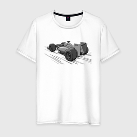 Мужская футболка хлопок с принтом Formula 1 серая , 100% хлопок | прямой крой, круглый вырез горловины, длина до линии бедер, слегка спущенное плечо. | 