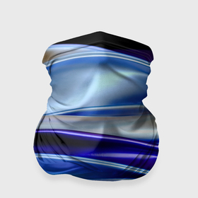 Бандана-труба 3D с принтом Абстрактные волны синего оттенка , 100% полиэстер, ткань с особыми свойствами — Activecool | плотность 150‒180 г/м2; хорошо тянется, но сохраняет форму | 