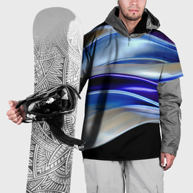 Накидка на куртку 3D с принтом Абстрактные волны синего оттенка в Белгороде, 100% полиэстер |  | Тематика изображения на принте: 