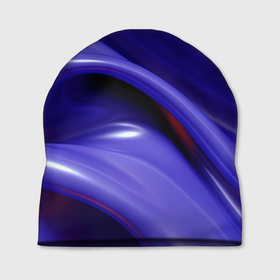 Шапка 3D с принтом Фиолетовые абстрактные волны в Екатеринбурге, 100% полиэстер | универсальный размер, печать по всей поверхности изделия | Тематика изображения на принте: 