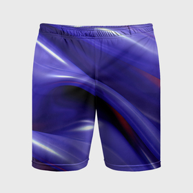 Мужские шорты спортивные с принтом Фиолетовые абстрактные волны в Екатеринбурге,  |  | Тематика изображения на принте: 