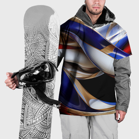 Накидка на куртку 3D с принтом Синие и белые волны абстракт в Белгороде, 100% полиэстер |  | Тематика изображения на принте: 