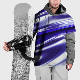 Накидка на куртку 3D с принтом Белая синяя абстракция волнами в Белгороде, 100% полиэстер |  | Тематика изображения на принте: 