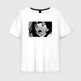 Мужская футболка хлопок Oversize с принтом Портрет плачущей девочки в дождь в Белгороде, 100% хлопок | свободный крой, круглый ворот, “спинка” длиннее передней части | 