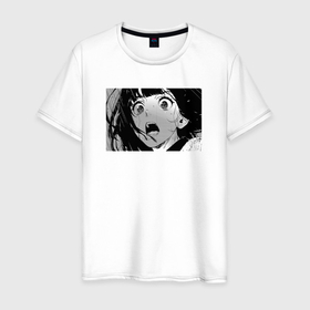 Мужская футболка хлопок с принтом Портрет плачущей девочки в дождь , 100% хлопок | прямой крой, круглый вырез горловины, длина до линии бедер, слегка спущенное плечо. | 