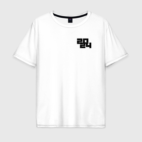 Мужская футболка хлопок Oversize с принтом 2024  год   чёрный кубизм в Белгороде, 100% хлопок | свободный крой, круглый ворот, “спинка” длиннее передней части | 