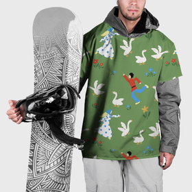 Накидка на куртку 3D с принтом Надоедливые гуси   паттерн в Белгороде, 100% полиэстер |  | Тематика изображения на принте: 
