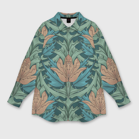 Мужская рубашка oversize 3D с принтом Цветы в стиле Уильяма Морриса   паттерн в Белгороде,  |  | 