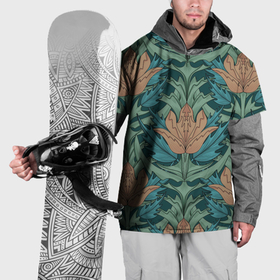 Накидка на куртку 3D с принтом Цветы в стиле Уильяма Морриса   паттерн в Белгороде, 100% полиэстер |  | 