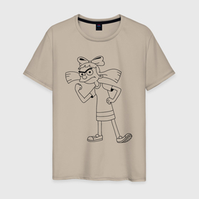 Мужская футболка хлопок с принтом Хельга из мультика Эй Арнольд в Курске, 100% хлопок | прямой крой, круглый вырез горловины, длина до линии бедер, слегка спущенное плечо. | 