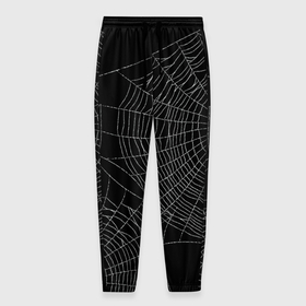 Мужские брюки 3D с принтом Spider паутина , 100% полиэстер | манжеты по низу, эластичный пояс регулируется шнурком, по бокам два кармана без застежек, внутренняя часть кармана из мелкой сетки | 
