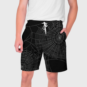 Мужские шорты 3D с принтом Spider паутина ,  полиэстер 100% | прямой крой, два кармана без застежек по бокам. Мягкая трикотажная резинка на поясе, внутри которой широкие завязки. Длина чуть выше колен | 